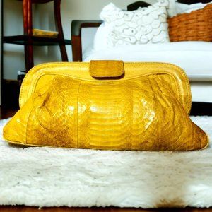 Snakeskin Clutch in Radiant Yellow! Angel Jackson Chandra